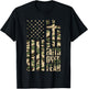 Christian USA Flag Cross Back Print Faith Over Fear Top T-Shirt - T-Shirt | Black