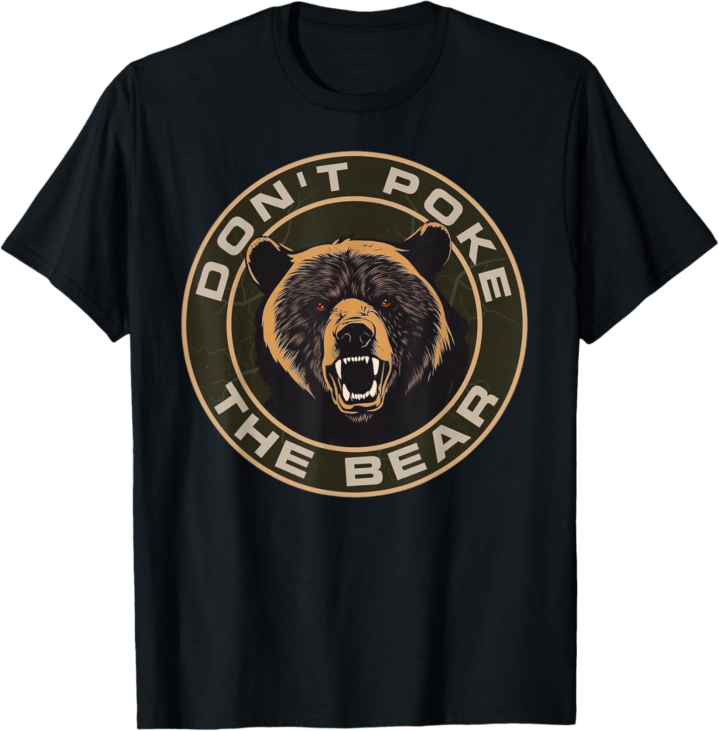 Don’t Poke The Bear Warning Funny Grizzly Spirit Animal T-Shirt - T-Shirt | Black