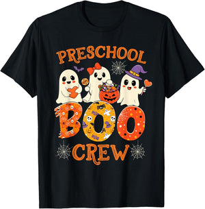 Preschool Boo Crew Funny Halloween Costume for Teacher Kids T-Shirt - T-Shirt | Black