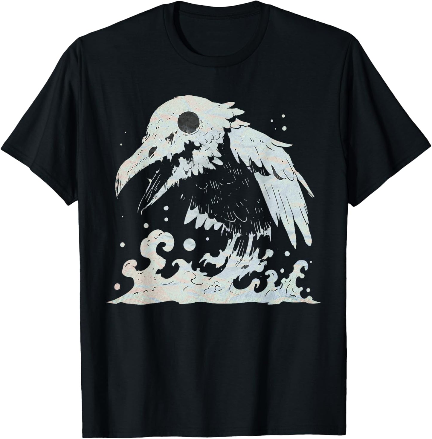 Avian Pastel Goth Bird Lover Halloween Spooky Corvid Crow T-Shirt - T-Shirt | Black