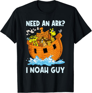 Need An Ark I Noah Guy Retro Christian Religion Bible Verse T-Shirt - T-Shirt | Black