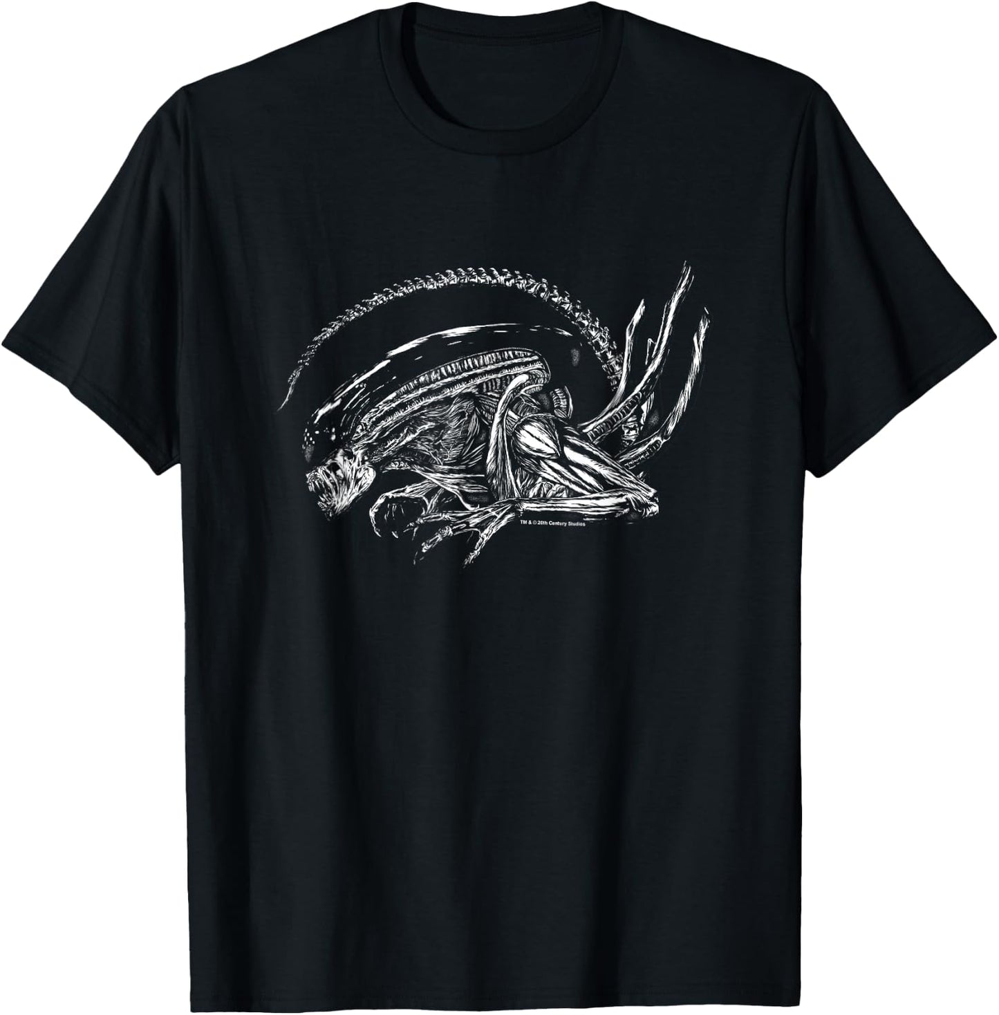 Aliens Iconic Dangerous Xenomorph Profile Silhouette Logo T-Shirt - T-Shirt | Black