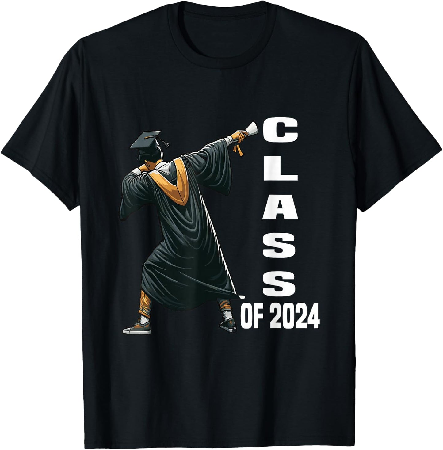 Dabbing Graduation Class Of 2024 Men Funny Graduation T-Shirt - T-Shirt | Black