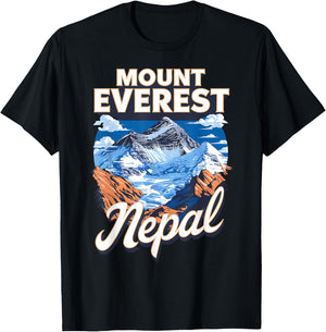Scenic View of Mount Everest Nepal T-Shirt - T-Shirt | Black