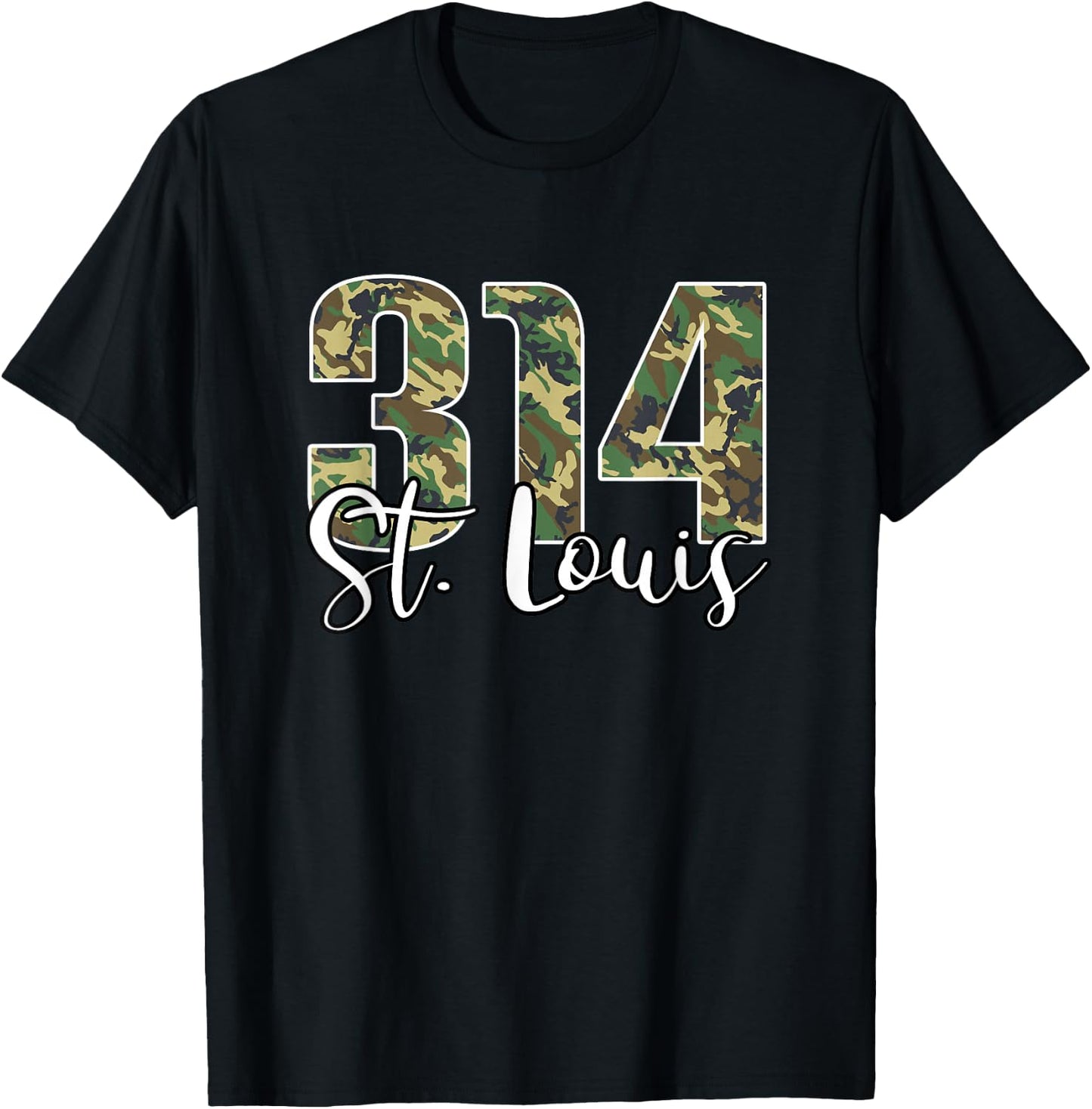 314 St. Louis Missouri Camo Camouflage T-Shirt - T-Shirt | Black