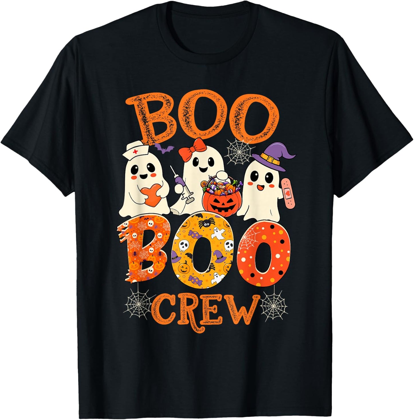 Nurse Boo Crew Funny Ghost Halloween Spooky Costume Nurse T-Shirt - T-Shirt | Black