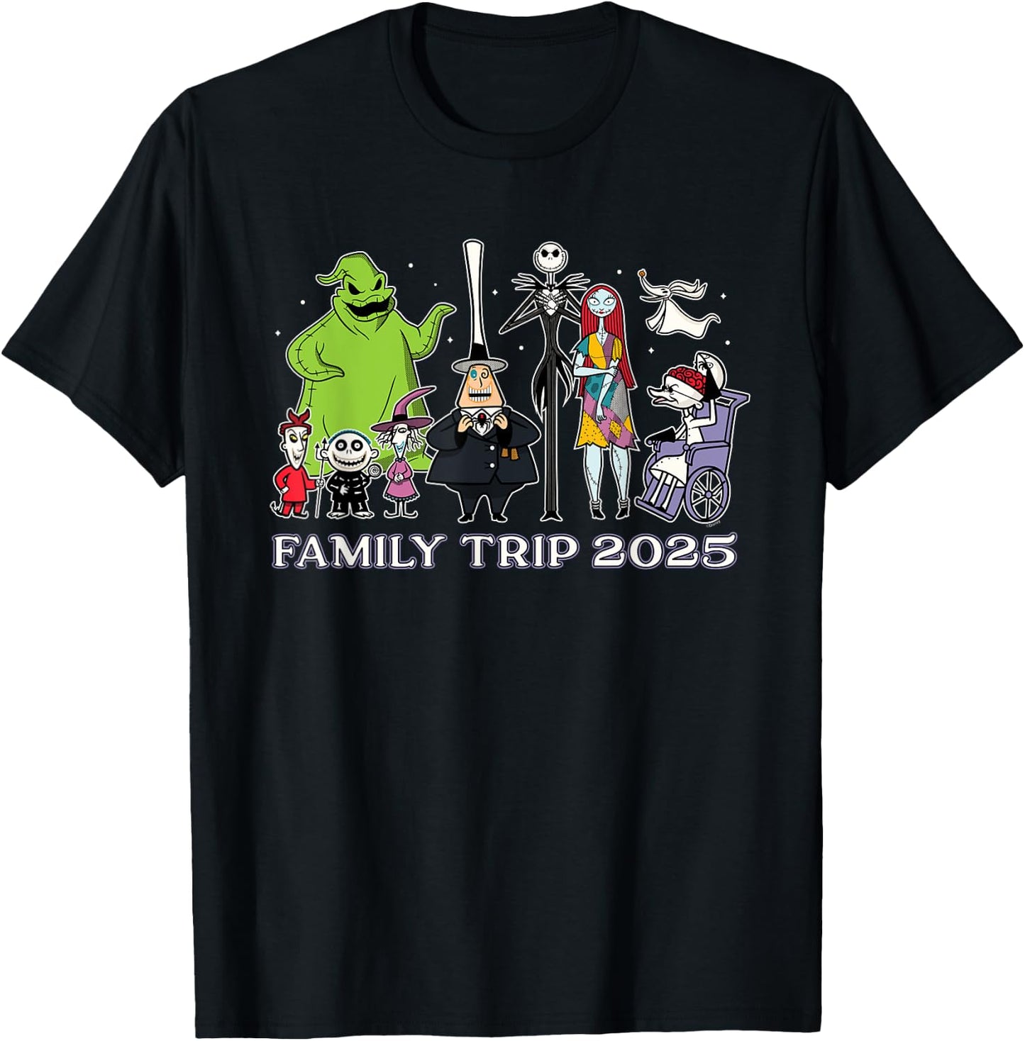 Disney The Nightmare Before Christmas Stars Family Trip 2025 T-Shirt - T-Shirt | Black