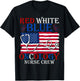 Patriotic Nurse July 4th Red White Blue Oncology Nurse Crew Women Men T-Shirt - T-Shirt | Black