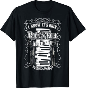 Know It's Rock And Roll But I Like It - Keyboard T-Shirt - T-Shirt | Black