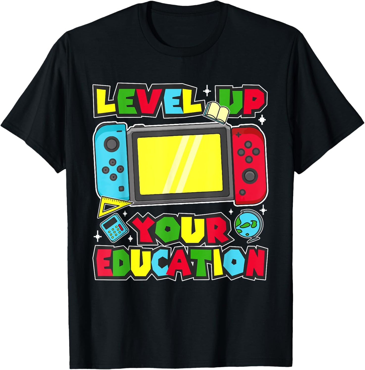 Level Up Your Education Gaming Inspired Teacher Gamers T-Shirt - T-Shirt | Black
