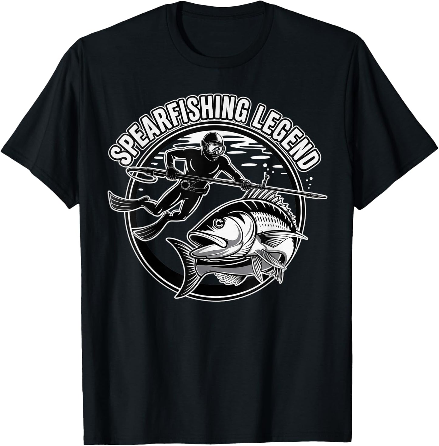 Spearfishing Legend Fisherman Fish Angler Spearfishing T-Shirt - T-Shirt | Black