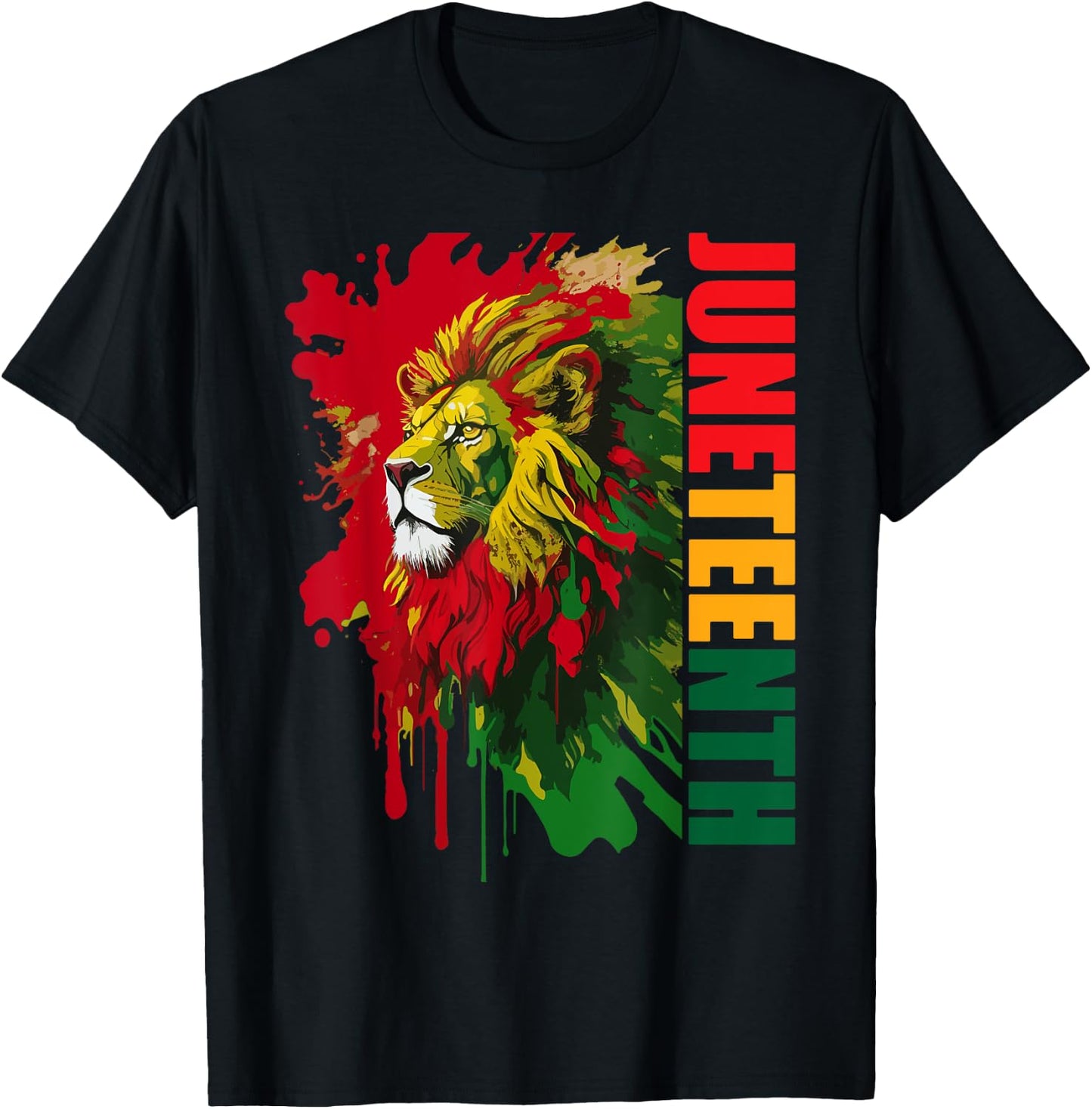Lion Juneteenth men women African American black lion 1865 T-Shirt - T-Shirt | Black