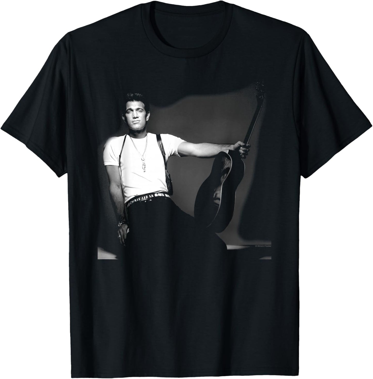 Singer Chris Isaak B&W Studio Photo By Simon Fowler T-Shirt - T-Shirt | Black