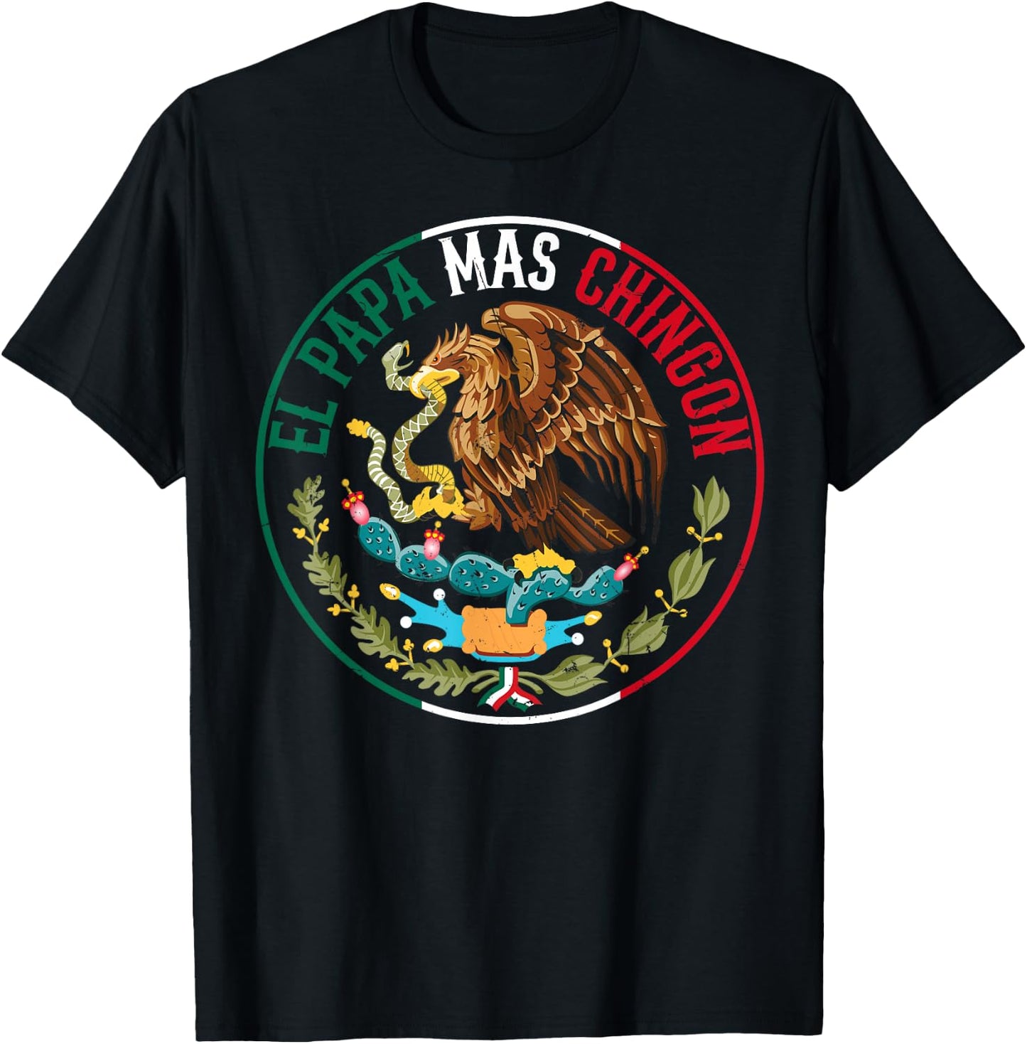 Father's Day El Papa Mas Chingon Funny Mexican Dad Spanish T-Shirt - T-Shirt | Black