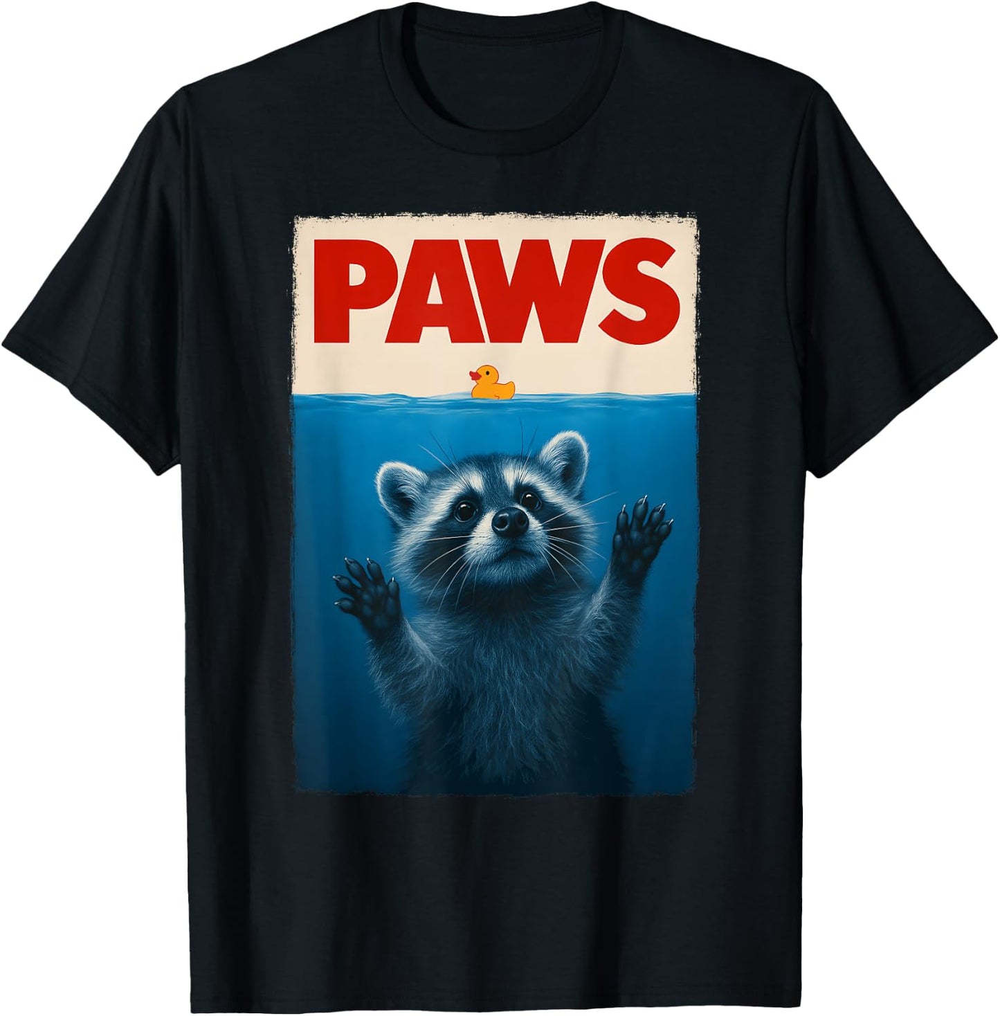 Paws Raccoon Trash Retro Men Kids Women Funny Raccoon T-Shirt - T-Shirt | Black