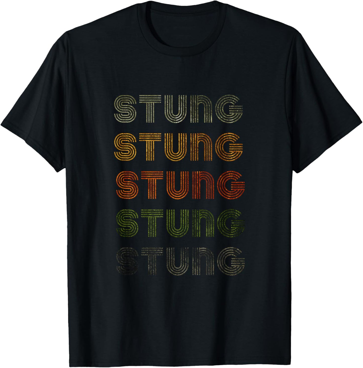 Love Heart Stung Grunge Vintage Style Black Stung T-Shirt - T-Shirt | Black