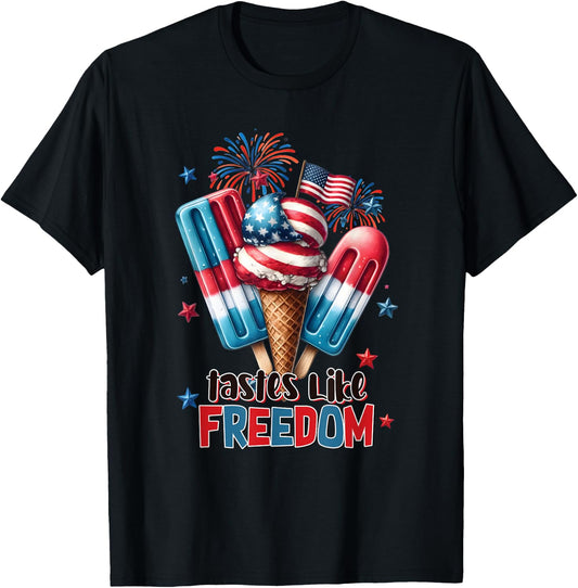 Funny Ice ice baby Cream Cone American flag usa 4th of July Men T-Shirt - T-Shirt | Black