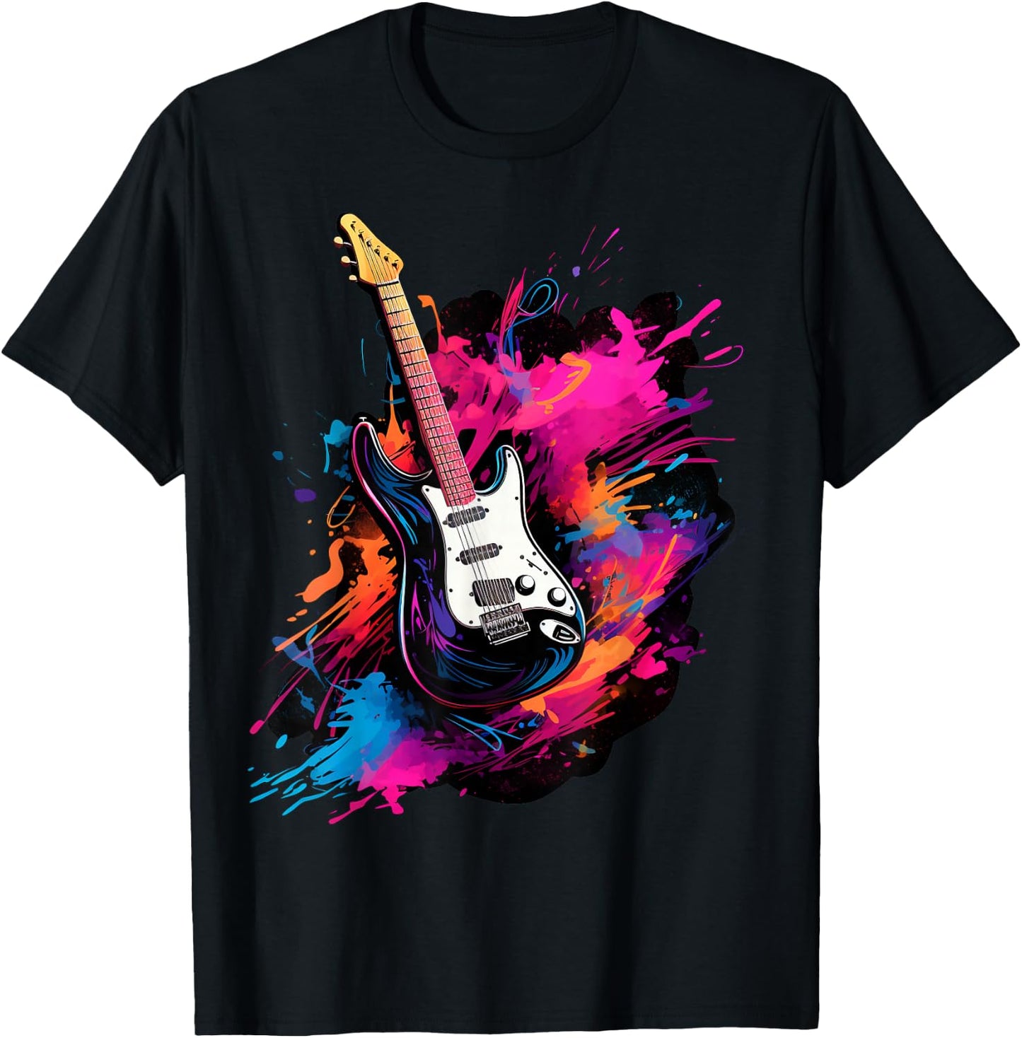Men, Women and Kids Electric Guitar T-Shirt - T-Shirt | Black