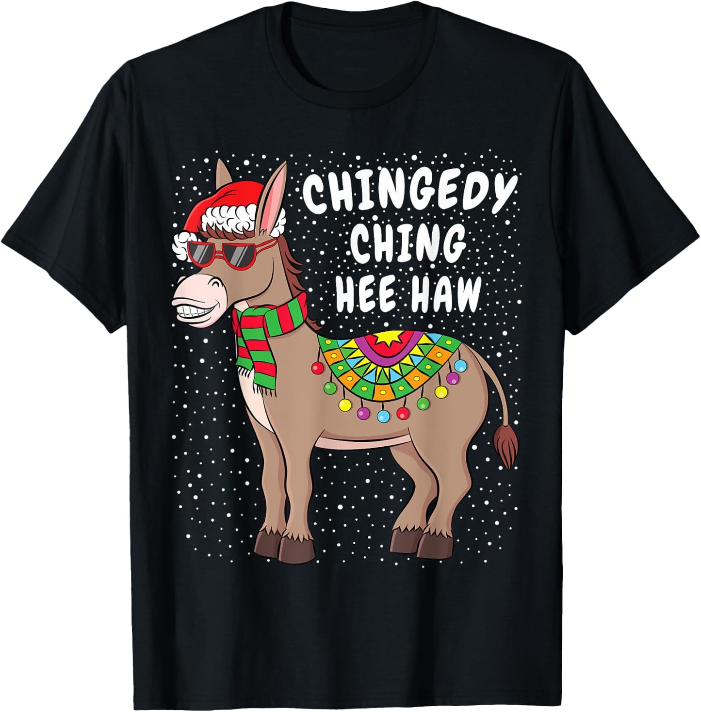 Christmas Donkey Funny American Italian Xmas Gift T-Shirt - T-Shirt | Black