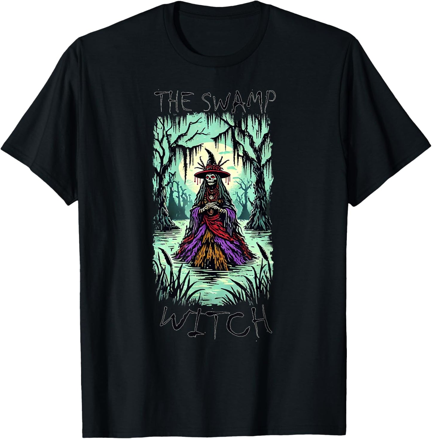 Louisiana Swamp Voodoo Witch Halloween T-Shirt - T-Shirt | Black