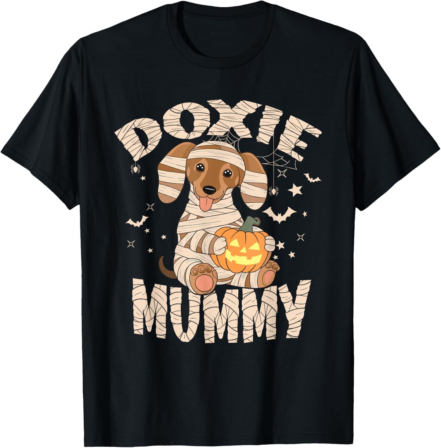 Dachshund Dog Lover Lazy Halloween Costume Doxie Mummy Women Kids T-Shirt - T-Shirt | Black