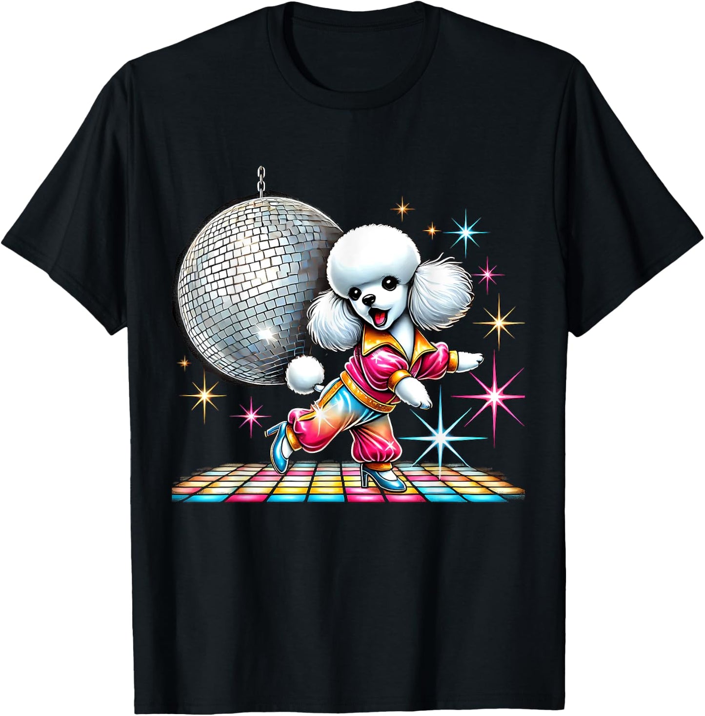 Aesthetic Toy Poodle Disco T-Shirt - T-Shirt | Black
