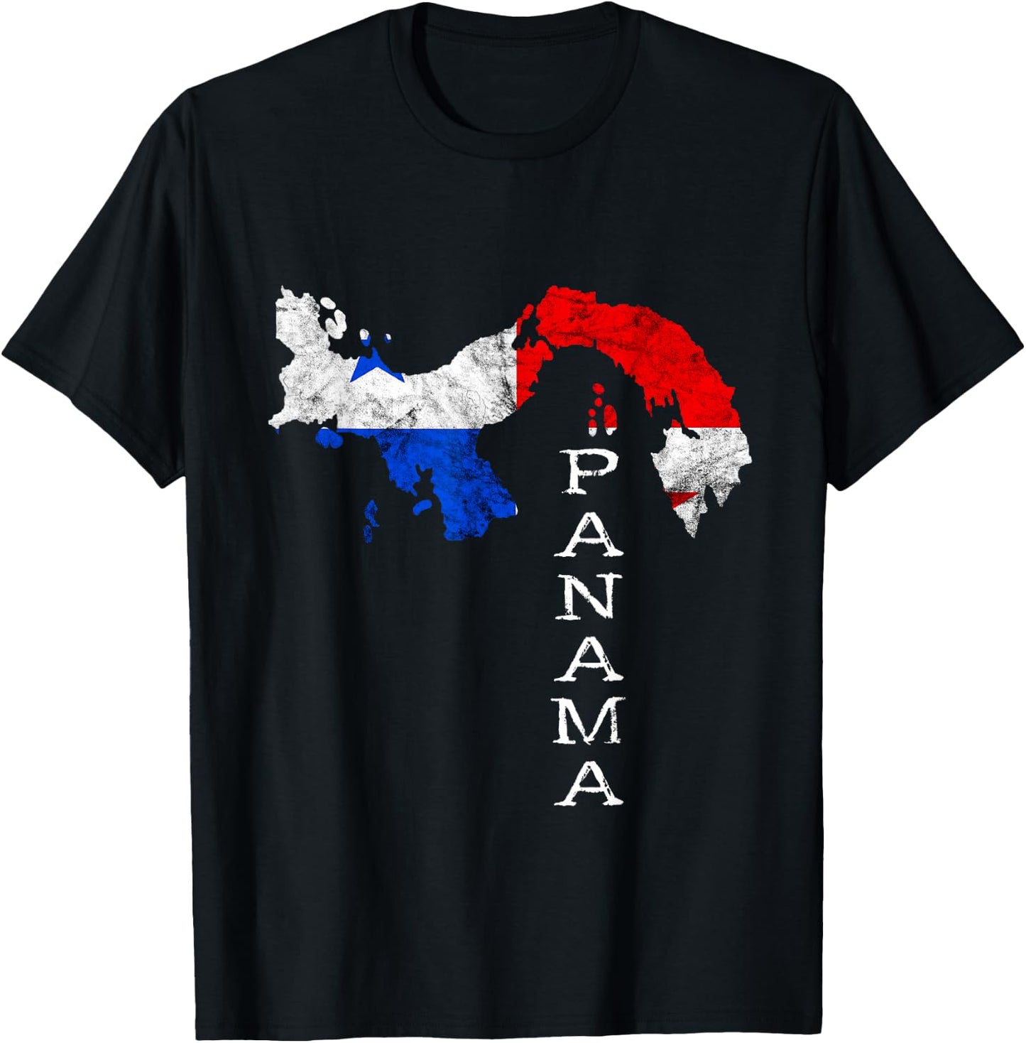 Panama Map Outline Panamanian Flag Panama Travel T-Shirt - T-Shirt | Black