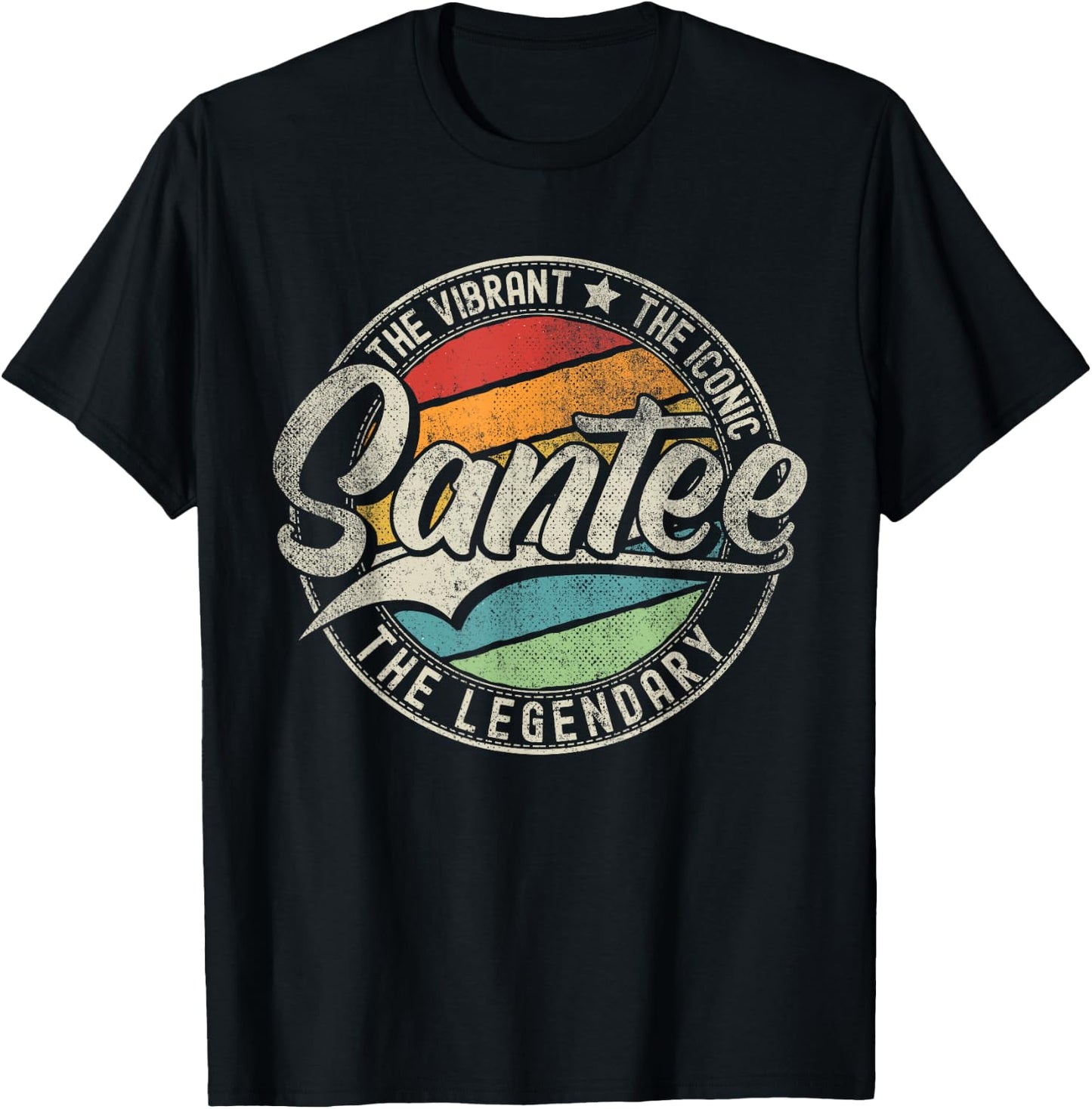 Santee CA | California | Vintage Distressed T-Shirt - T-Shirt | Black