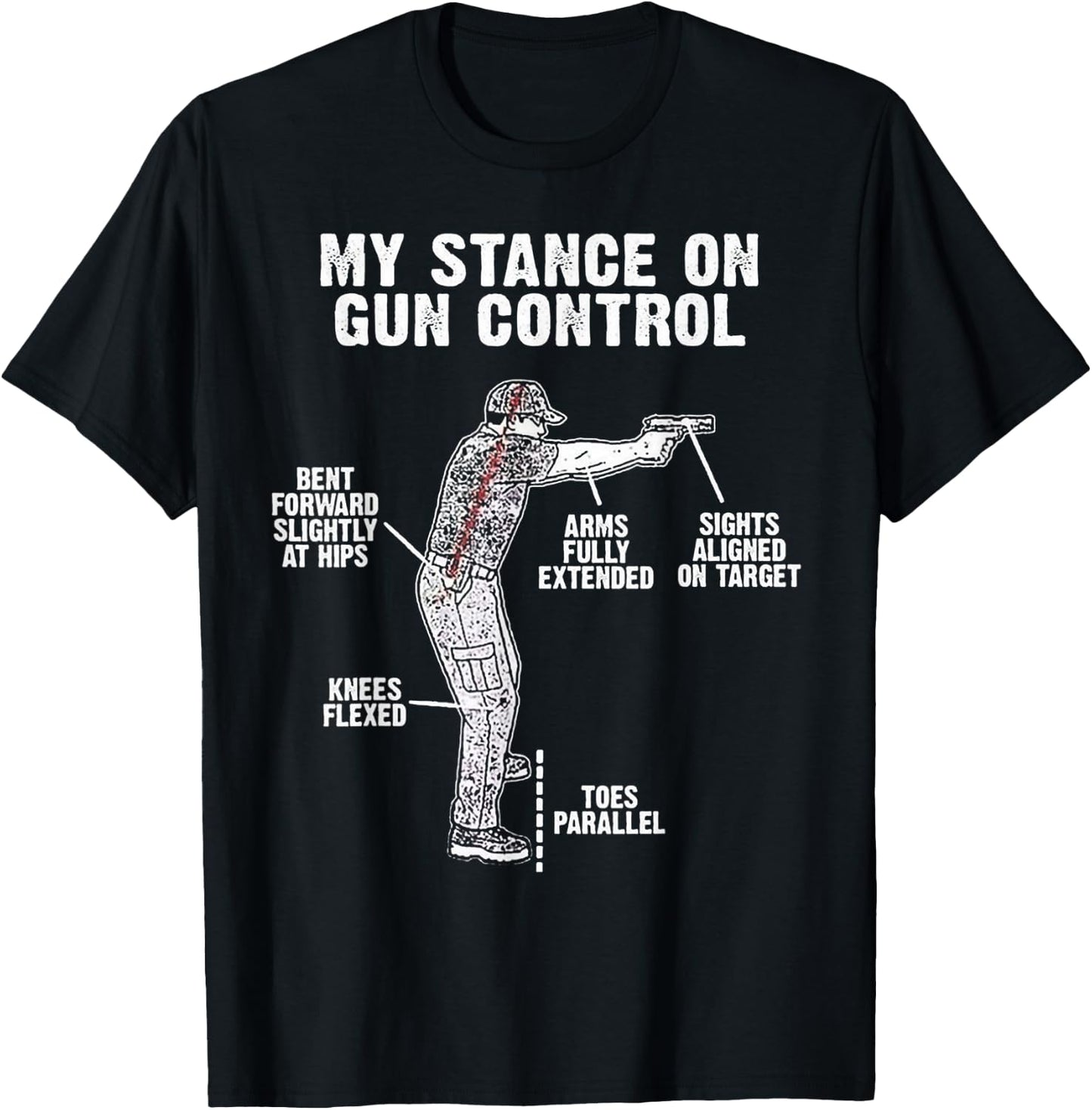 My Stance On Gun Control T-Shirt - T-Shirt | Black