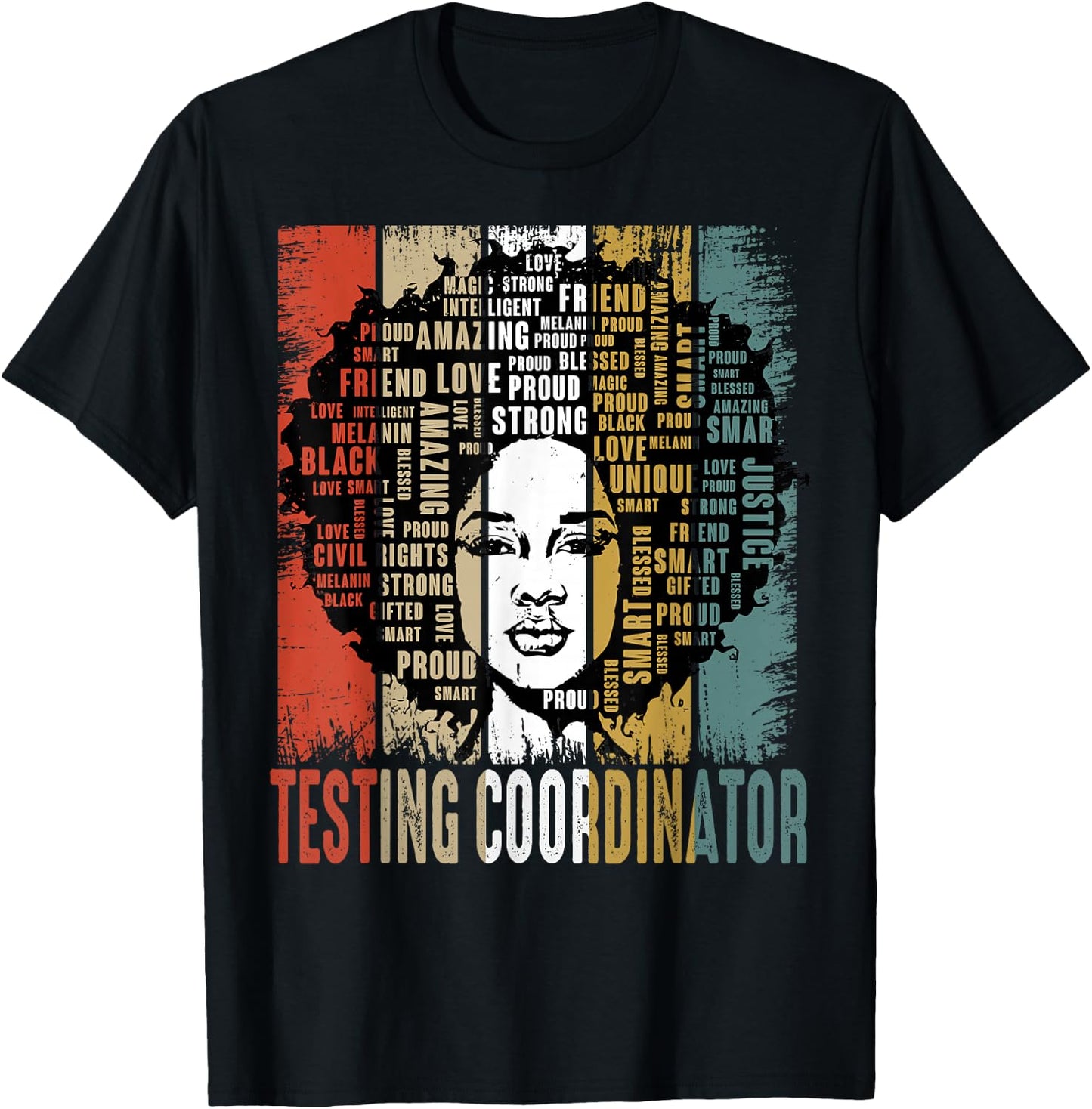 Testing Coordinator Afro African Women Black History Month T-Shirt - T-Shirt | Black