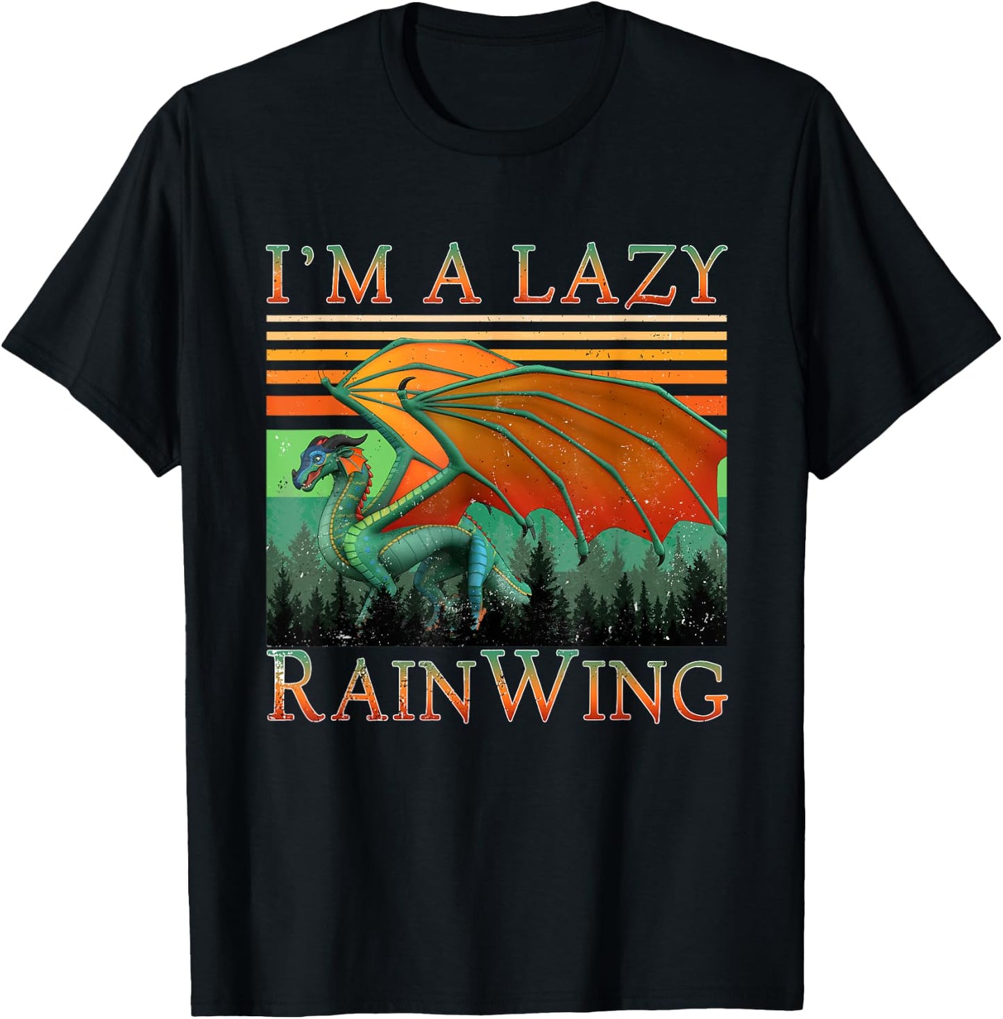Classic Arts Dragon Animal I'm Lazy Cute Pet Cartoon Lovers T-Shirt - T-Shirt | Black