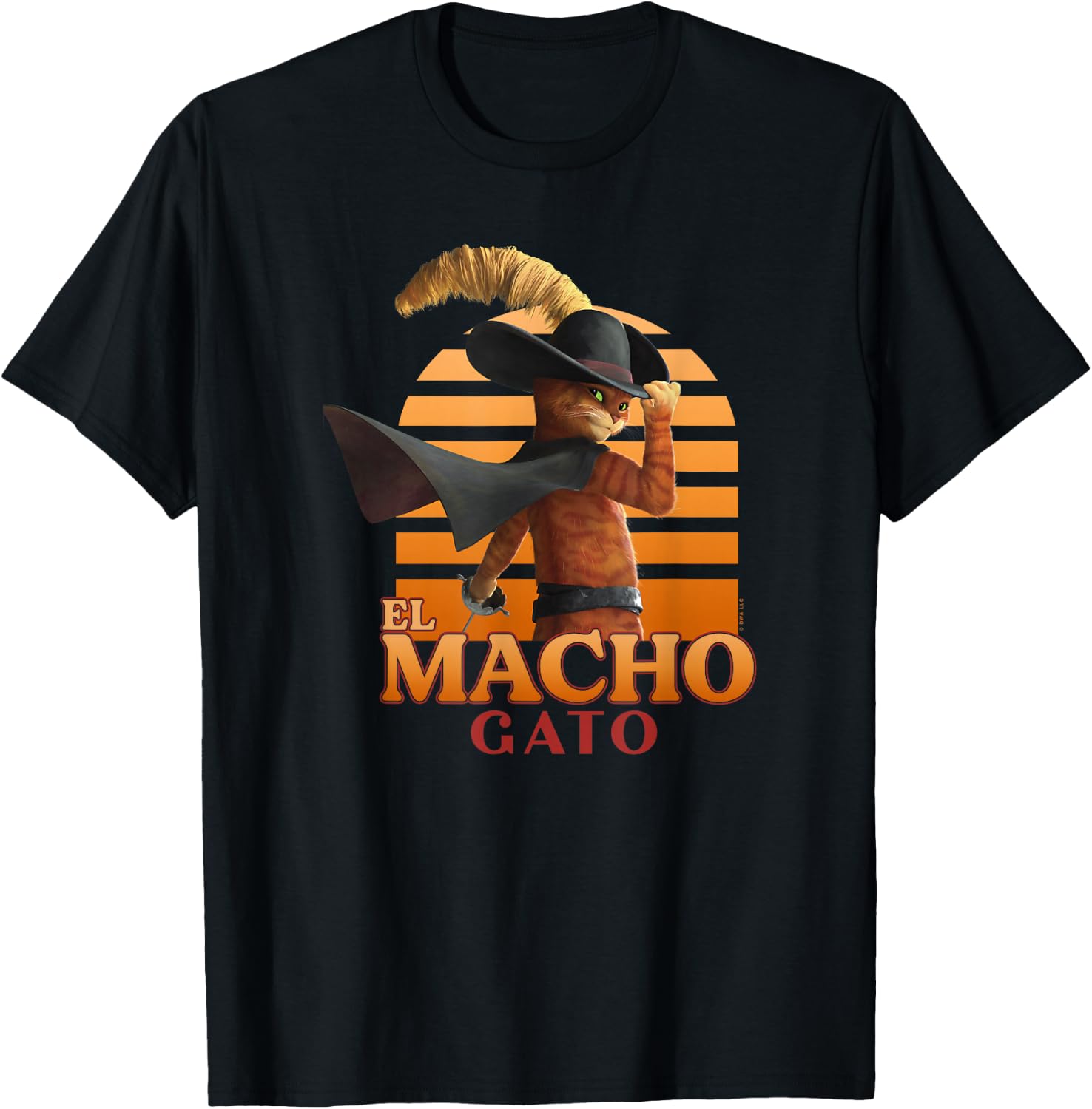 DreamWorks Puss in Boots: The Last Wish El Macho Gato Logo Small T-Shirt - T-Shirt | Black