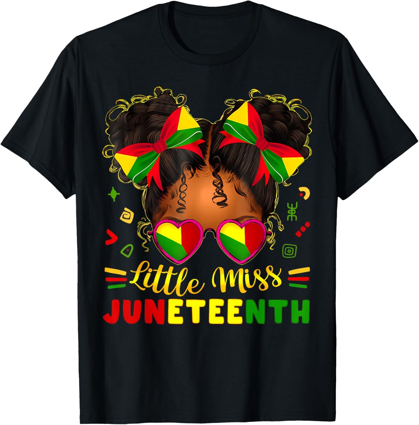Miss Juneteenth Freedom Black American African Toddler Girl T-Shirt - T-Shirt | Black