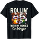 Funny Bingo Game Rollin' To Bingo Design T-Shirt - T-Shirt | Black