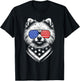 Pomeranian Dog Dad Patriotic 4th of July American US Flag T-Shirt - T-Shirt | Black