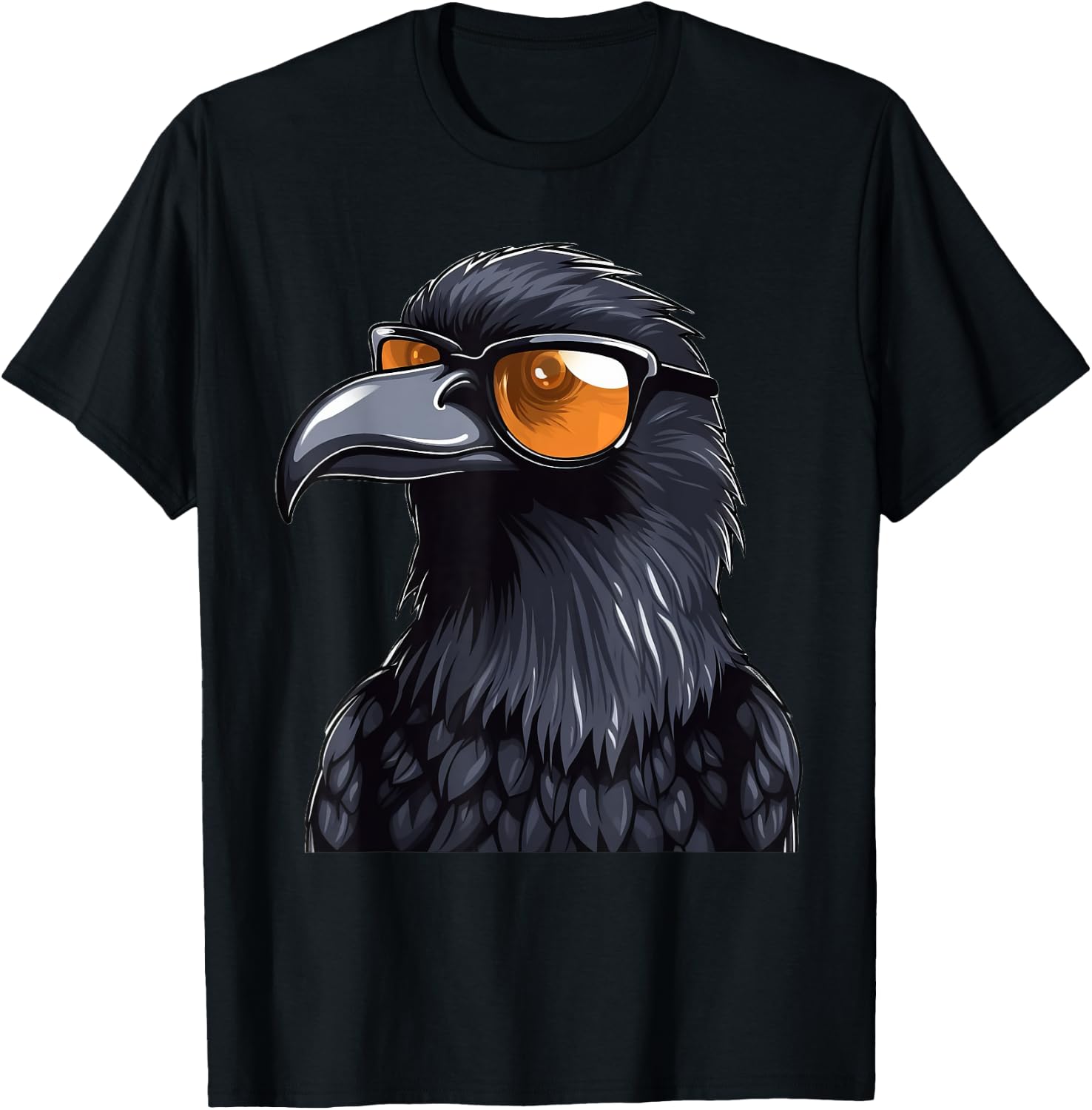 Crow Raven Bird Wearing Sunglasses T-Shirt - T-Shirt | Black