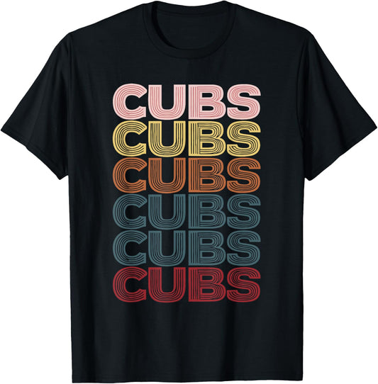 Retro Cubs Name Throwback Vintage T-Shirt - T-Shirt | Black