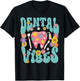 Retro Groovy Dental Vibe Hygienist Dentist Assistant Hygiene T-Shirt - T-Shirt | Black