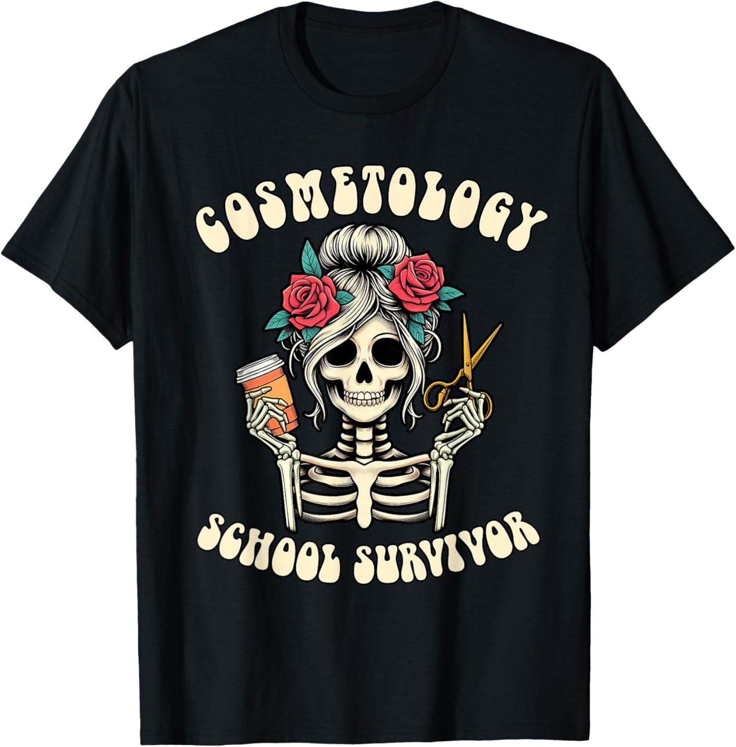 Hairstylist Grad New Hairdresser Cosmetology School Survivor T-Shirt - T-Shirt | Black