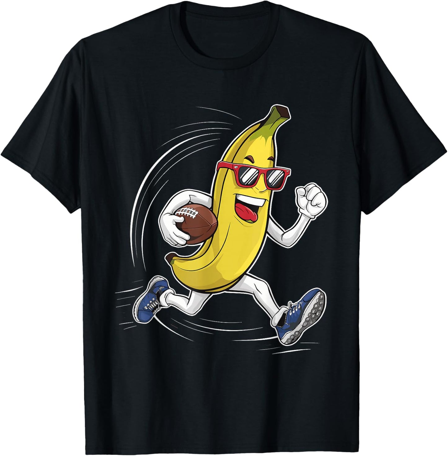 Fruit Sport Bananas Player Cute Banana American Football T-Shirt - T-Shirt | Black
