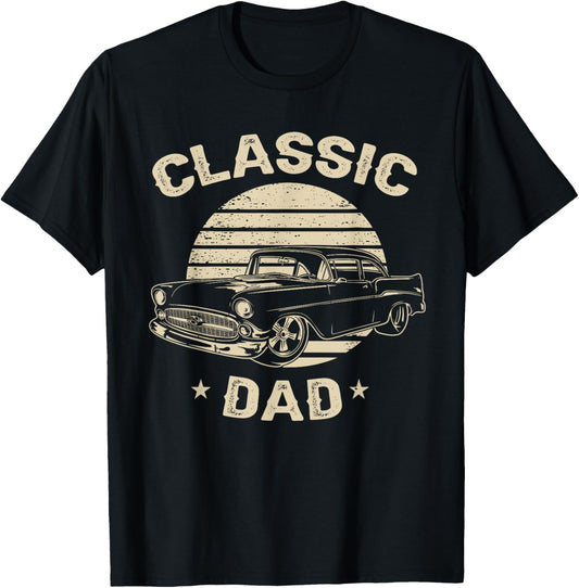 Dad Vintage Retro Classic Funny Car Lover Enthusiast T-Shirt - T-Shirt | Black