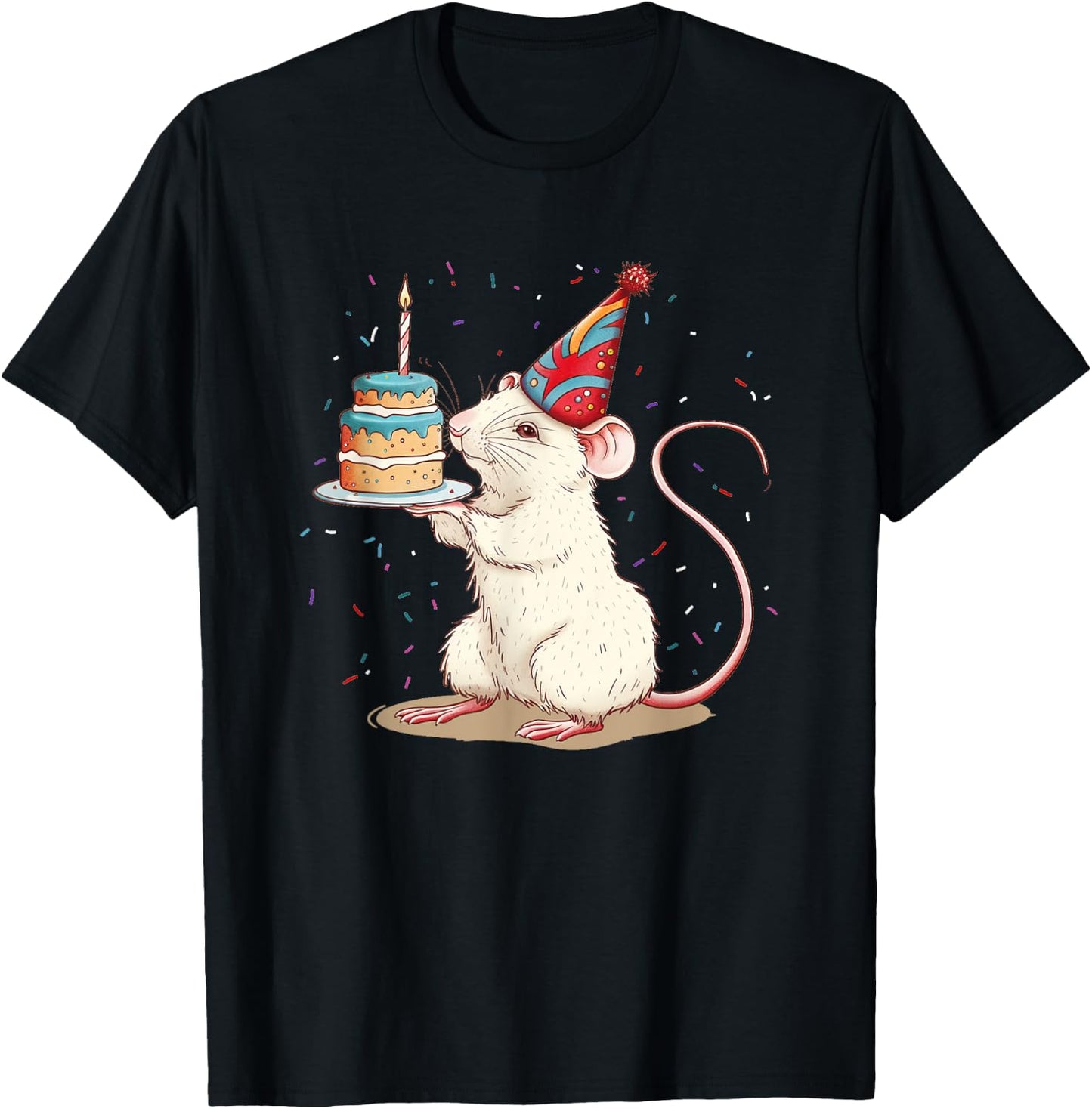 Happy Birthday Rat Costume for Rodents and Rats Lovers T-Shirt - T-Shirt | Black