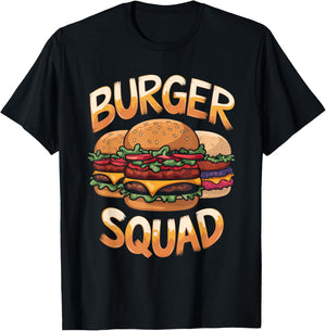 Burger Squad Hamburger Cheeseburger Burgerologists T-Shirt - T-Shirt | Black
