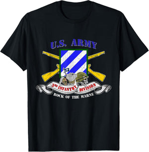 3rd Infantry Division 3rd ID Rock of the Marne Fort Stewart T-Shirt - T-Shirt | Black