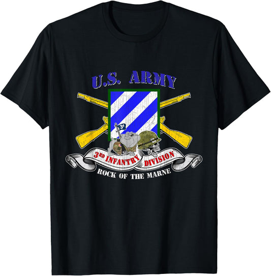 3rd Infantry Division 3rd ID Rock of the Marne Fort Stewart T-Shirt - T-Shirt | Black