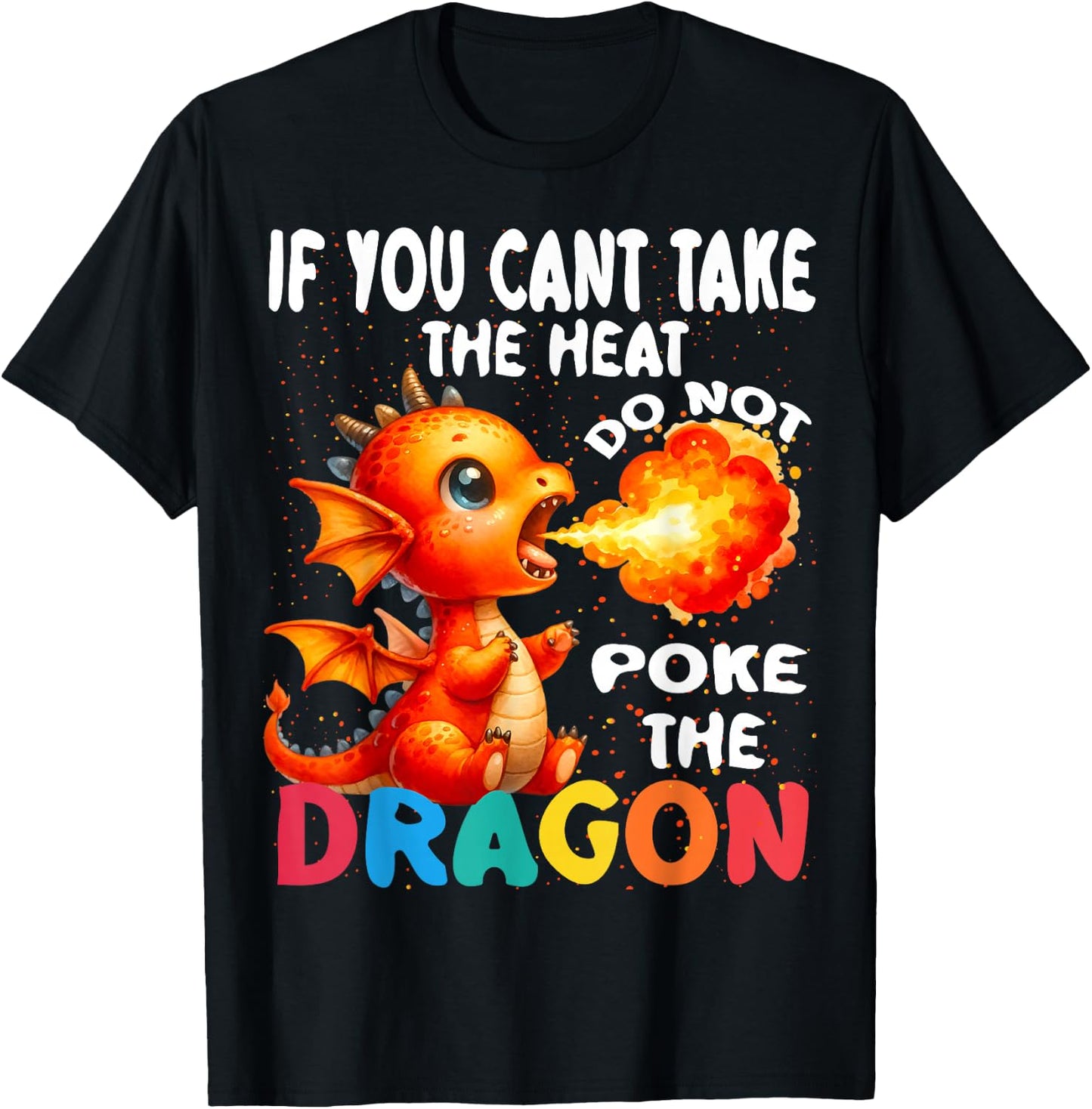 Flying Mythical Creature Cool Dragon Kids Toddler Boys Girls T-Shirt - T-Shirt | Black