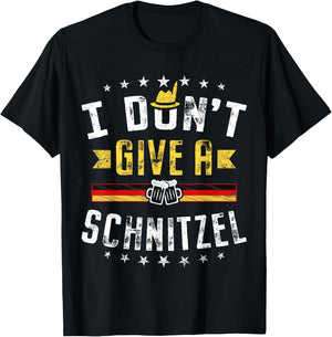 I Don't Give A Schnitzel Funny Lederhosen Gift Oktoberfest T-Shirt - T-Shirt | Black
