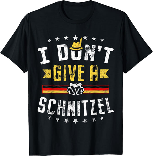 I Don't Give A Schnitzel Funny Lederhosen Gift Oktoberfest T-Shirt - T-Shirt | Black
