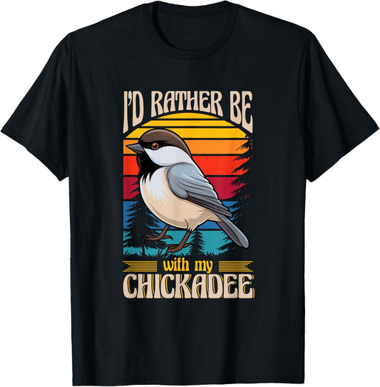 Black Capped Chickadee Lover Birding Birdwatcher Chickadee T-Shirt - T-Shirt | Black