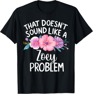 ZOEY Personalized Cute Flower Girls ZOEY Name T-Shirt - T-Shirt | Black